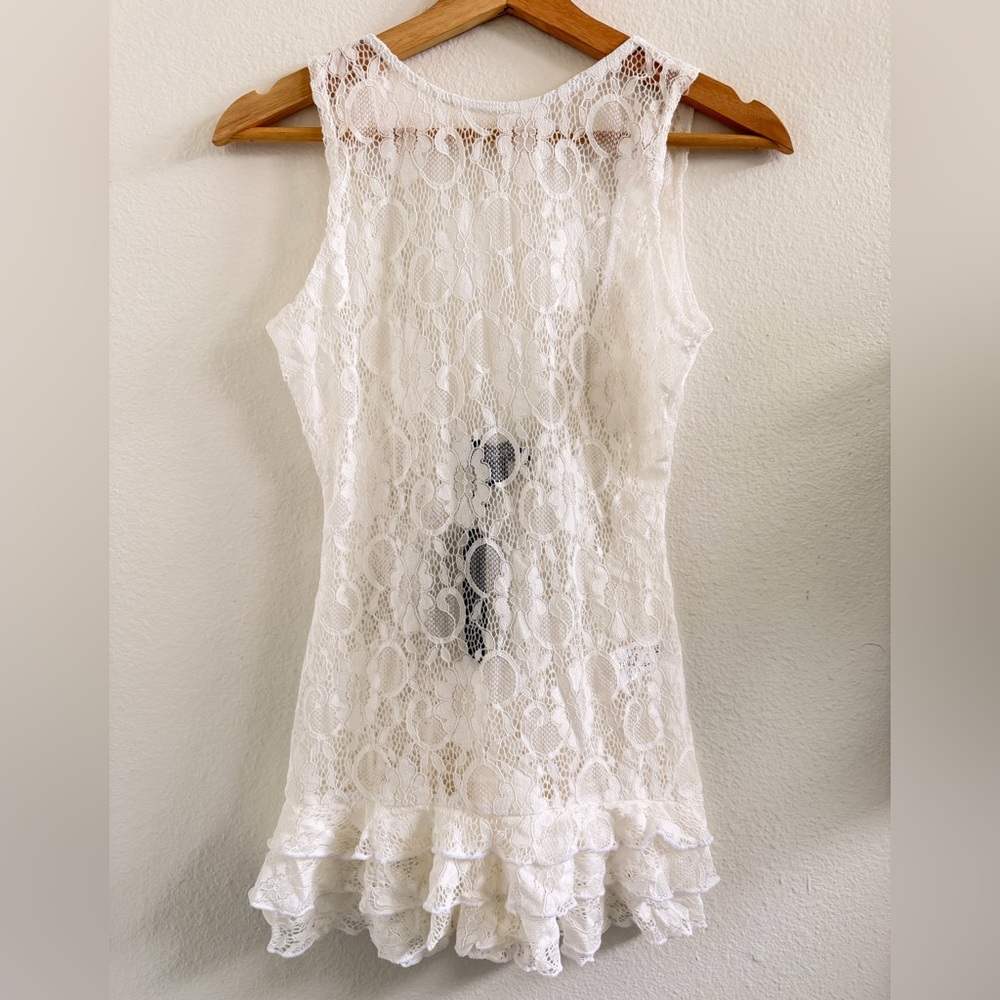 White Lace jumpsuit with low back